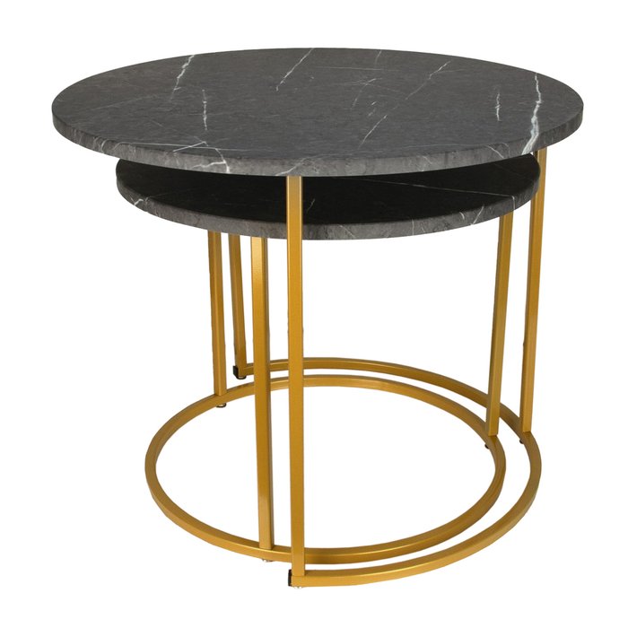 Набор из двух журнальных столиков МеталлАрт М001 черно-золотого цвета - лучшие Журнальные столики в INMYROOM Набор из двух журнальных столиков МеталлАрт М001 черно-золотого цвета - лучшие Журнальные столики в INMYROOM