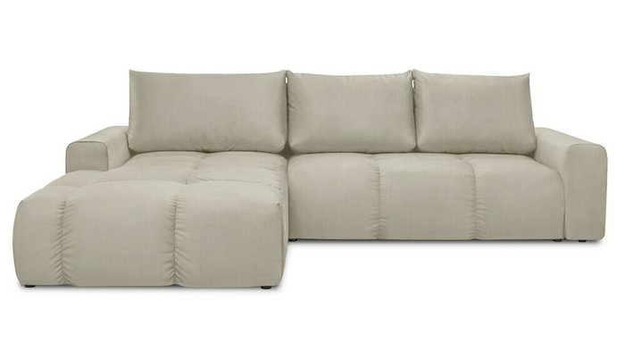 Угловой диван-кровать с оттоманкой Венто бежевого цвета - купить Угловые диваны по цене 83400.0