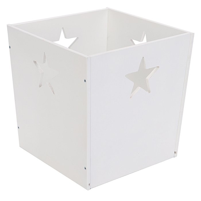 Деревянный ящик для игрушек белый со звездочкой