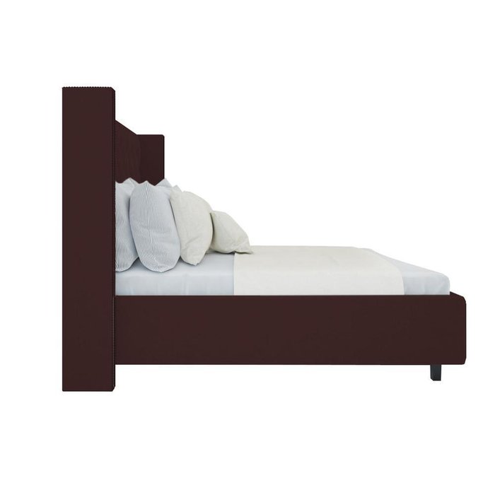 Кровать с декоративными гвоздиками "Wing" Велюр Коричневый 160x200 - купить Кровати для спальни по цене 102000.0
