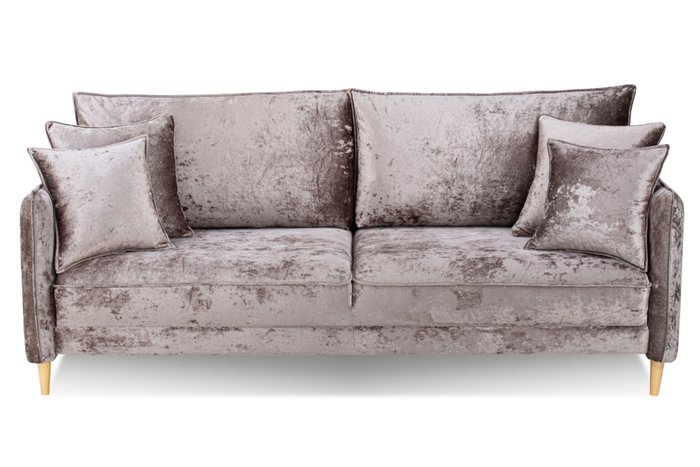 Прямой диван-кровать Йорк Премиум коричневого цвета - купить Прямые диваны по цене 83999.0