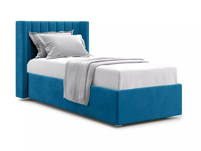 Кровать Premium Mellisa 2 90 синего цвета с подъемным механизмом 