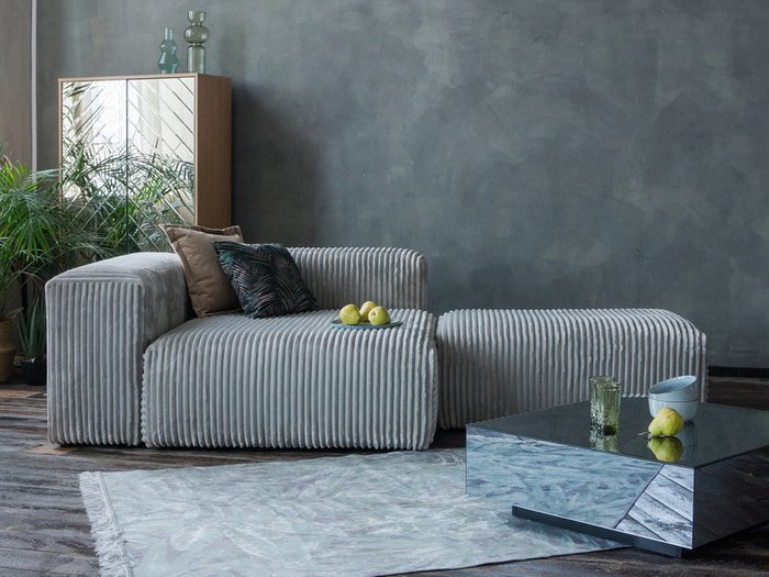 Модульный диван Sorrento в обивке из велюра светло-серого цвета - купить Прямые диваны по цене 85510.0