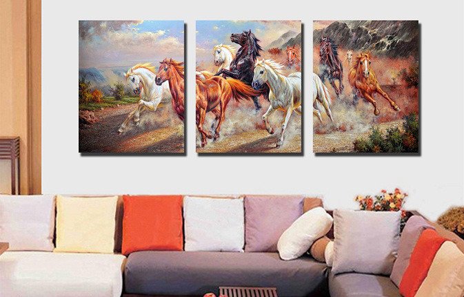 Декоративная картина на холсте "Дикие лошади" - купить Принты по цене 4500.0