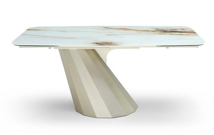 Раздвижной обеденный стол Allegra 160х100 бело-бежевого цвета - купить Обеденные столы по цене 168990.0