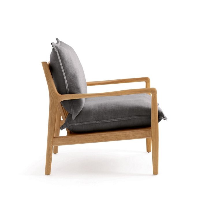 Кресло из вискозной ткани Dilma серого цвета - лучшие Интерьерные кресла в INMYROOM