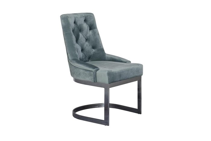 Стул серо-синего цвета на металлическом каркасе  - купить Обеденные стулья по цене 22440.0