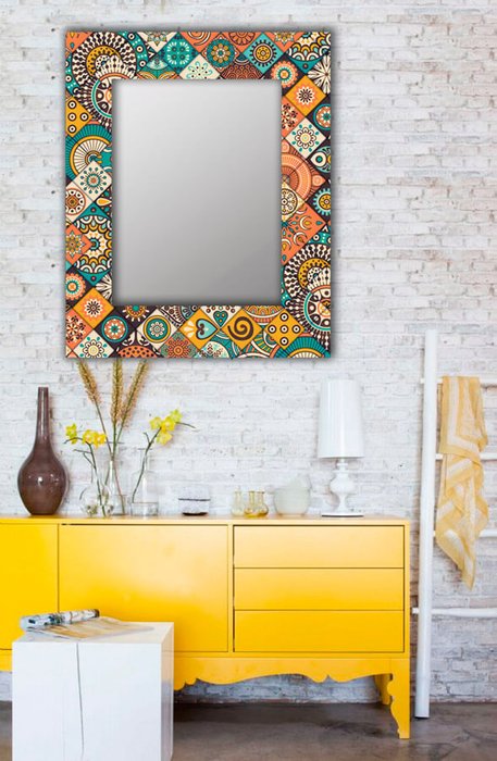 Настенное зеркало Индийская плитка 75х140 - купить Настенные зеркала по цене 15490.0
