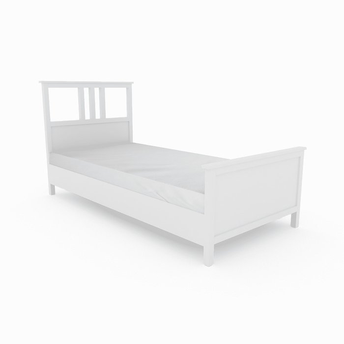 Кровать односпальная 90х200 из массива сосны белого цвета - купить Кровати для спальни по цене 19690