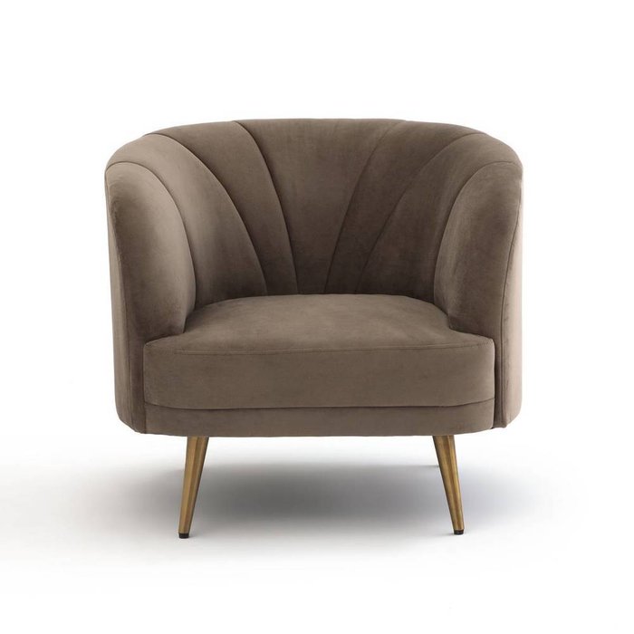 Кресло велюровое Leone коричневого цвета - купить Интерьерные кресла по цене 33976.0
