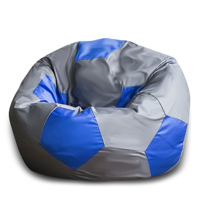 Кресло Мяч серо-синего цвета