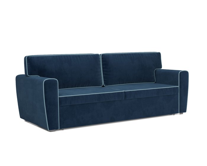 Прямой диван-кровать Оскар темно-синего цвета