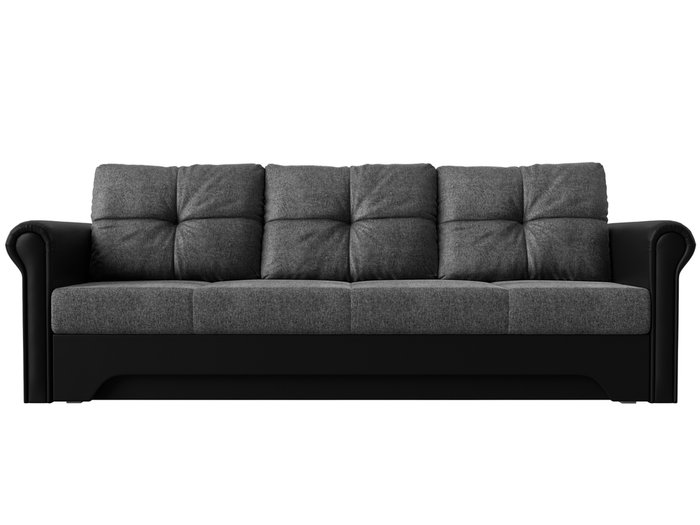 Прямой диван-кровать Европа серо-черного цвета (ткань/экокожа) - купить Прямые диваны по цене 37999.0