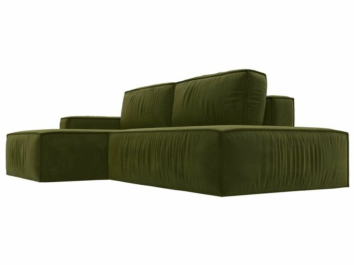 Угловой диван-кровать Прага модерн зеленого цвета левый угол - лучшие Угловые диваны в INMYROOM