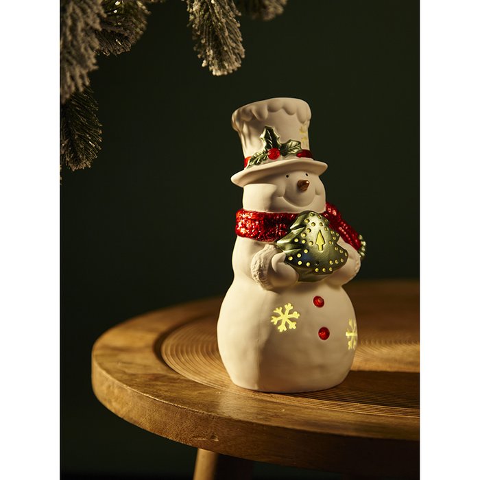 Декор новогодний с подсветкой Classy Snowman белого цвета - лучшие Новогоднее освещение в INMYROOM