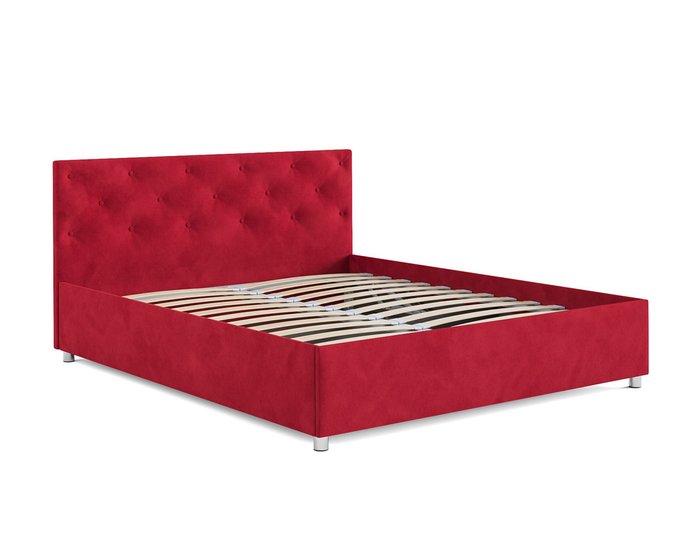Кровать Классик 160х190 красного цвета с подъемным механизмом (микровельвет) - лучшие Кровати для спальни в INMYROOM