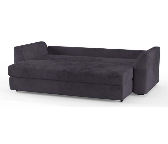 Диван-кровать Ла-Рошель в обивке из велюра темно-серого цвета - лучшие Прямые диваны в INMYROOM
