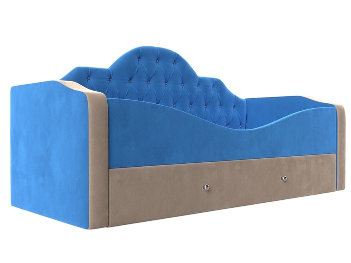 Детская кровать Скаут 72х160 бежево-голубого цвета 