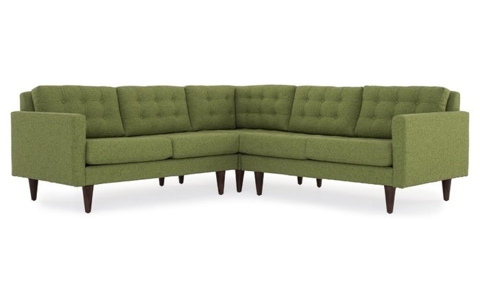 Модульный угловой диван зеленого цвета
