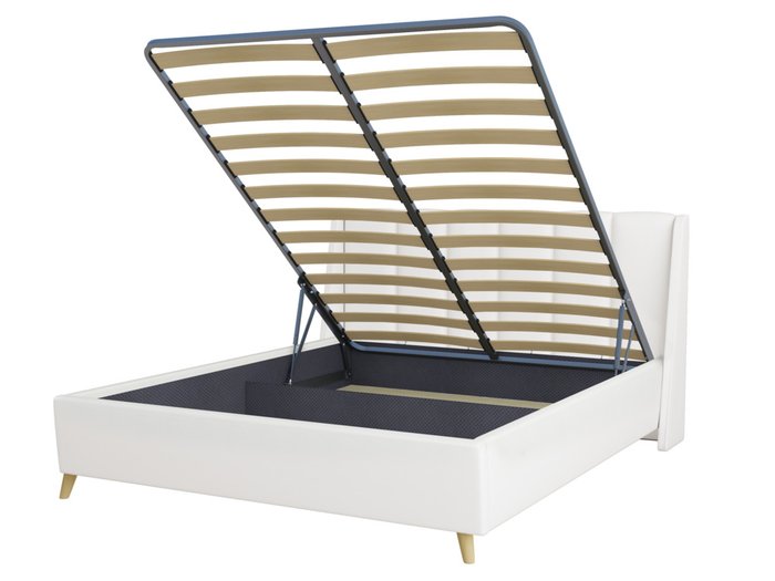 Кровать Skordia 140х200 белого цвета с подъемным механизмом - купить Кровати для спальни по цене 31371.0