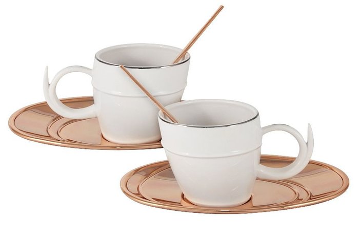 Чайный набор на 2 персоны Гамма "Ричоло" с отделкой под розовое золото