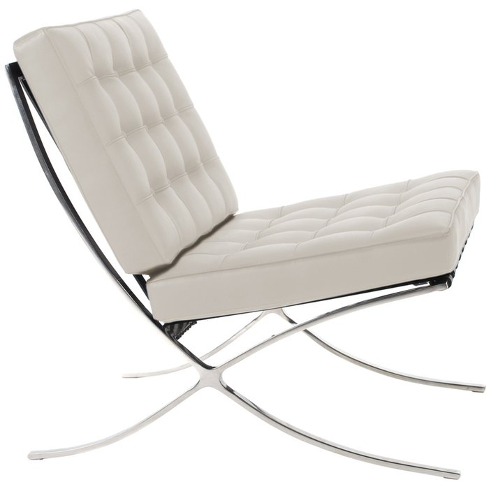 Кресло Barcelona Chair молочного цвета - лучшие Интерьерные кресла в INMYROOM