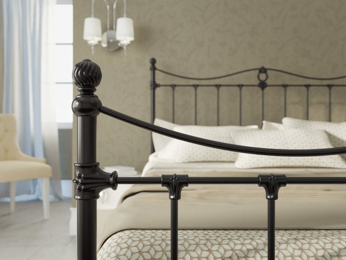 Кровать Тая 180х200 черно-глянцевого цвета - купить Кровати для спальни по цене 87825.0