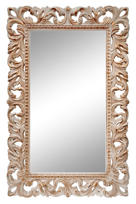 Подвесное зеркало Отталия Слоновая кость с золотом и патиной