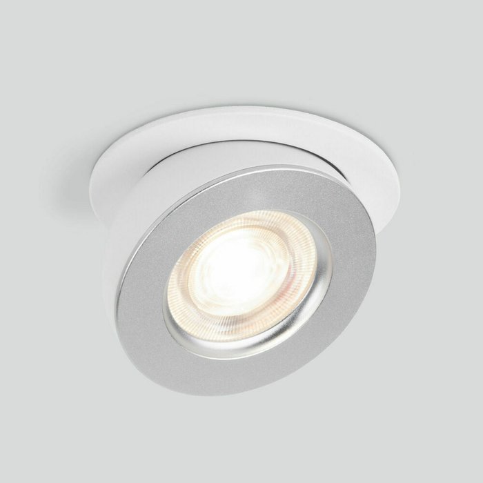 Встраиваемый точечный светодиодный светильник Pruno белый/серебро 25080/LED