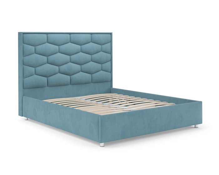 Кровать Рица 160х190 Luna 089 голубого цвета с подъемным механизмом - лучшие Кровати для спальни в INMYROOM