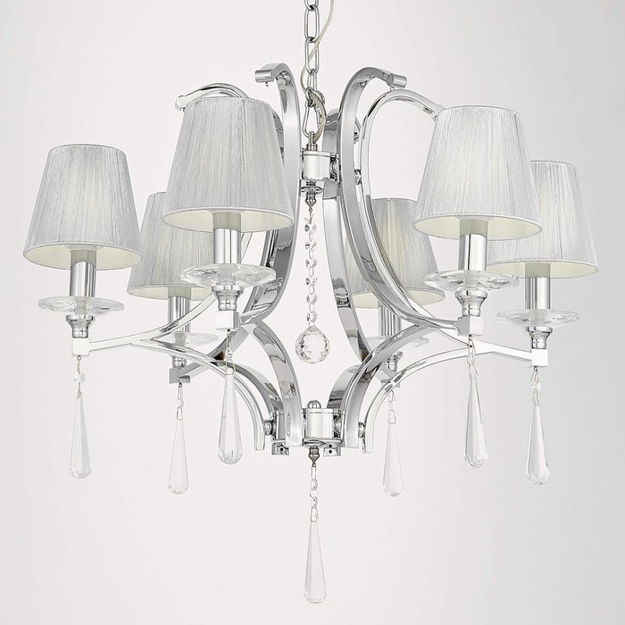 Хрустальная подвесная люстра Lumina Deco Venisia LDP 8810-6 SL - купить Подвесные люстры по цене 13578.0
