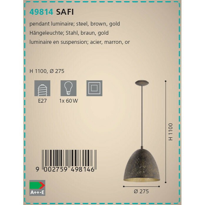 Подвесной светильник Eglo Safi  - лучшие Подвесные светильники в INMYROOM