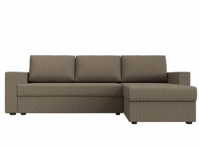Угловой диван-кровать Траумберг Лайт бежево-коричневого цвета правый угол  - купить Угловые диваны по цене 25999.0
