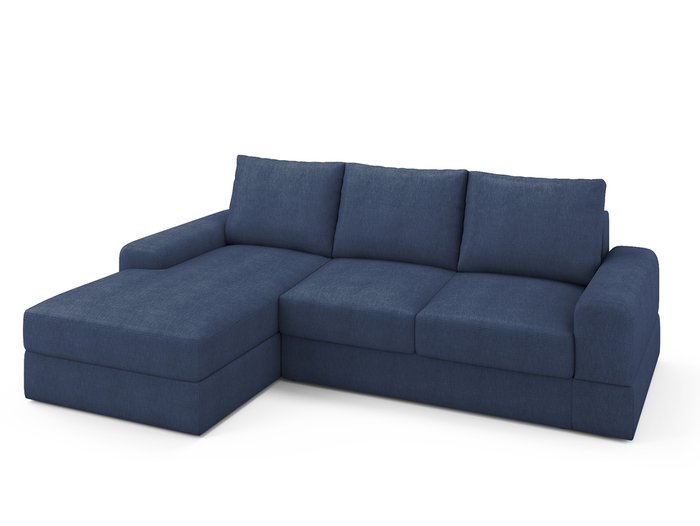 Угловой диван-кровать Elke левый темно-синего цвета - лучшие Угловые диваны в INMYROOM