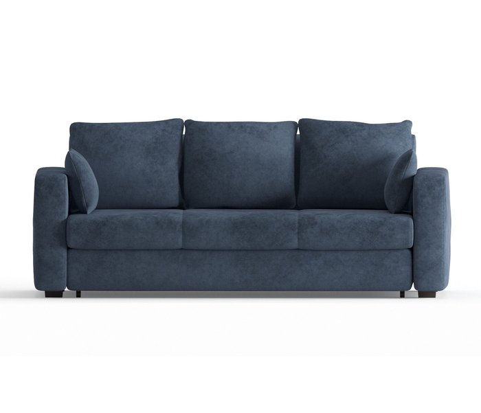 Диван-кровать Риквир в обивке из велюра темно-синего цвета - купить Прямые диваны по цене 36900.0