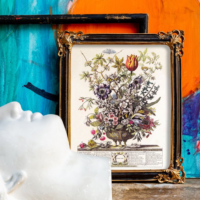 Репродукция на холсте 12 месяцев цветения, версия Февраль, в раме Селин - купить Картины по цене 3100.0