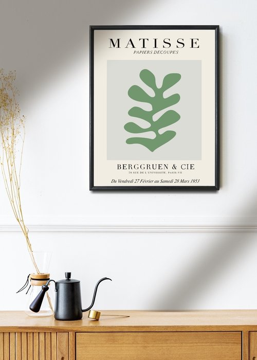 Постер Matisse Papiers Decoupes Green 30х40 в раме черного цвета - купить Принты по цене 4800.0