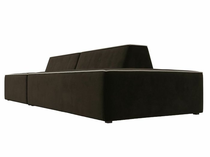 Прямой модульный диван Монс Модерн коричневого цвета с бежевым кантом правый - лучшие Прямые диваны в INMYROOM