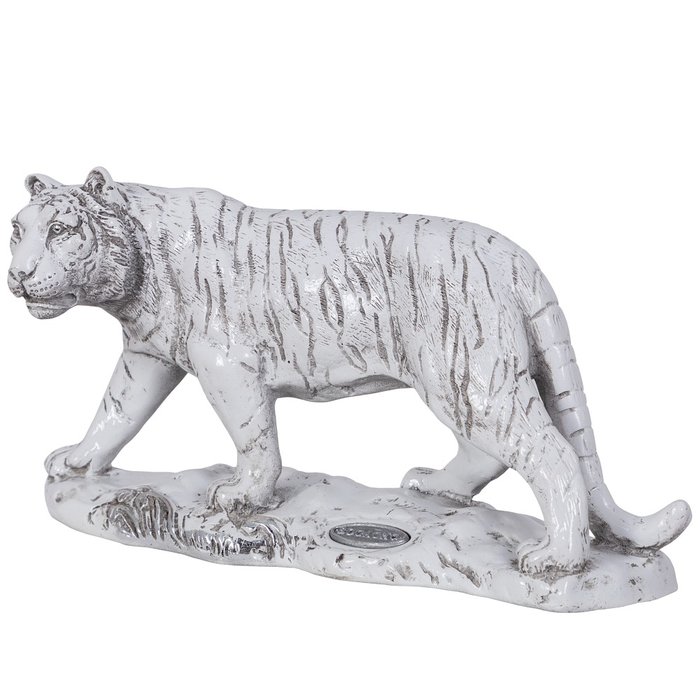 Статуэтка Крадущийся тигр белого цвета - купить Фигуры и статуэтки по цене 4386.0