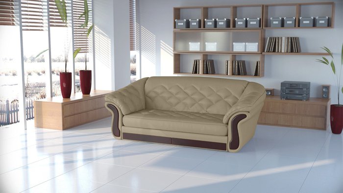 Диван-кровать Арес M светло-коричневого цвета  - лучшие Прямые диваны в INMYROOM
