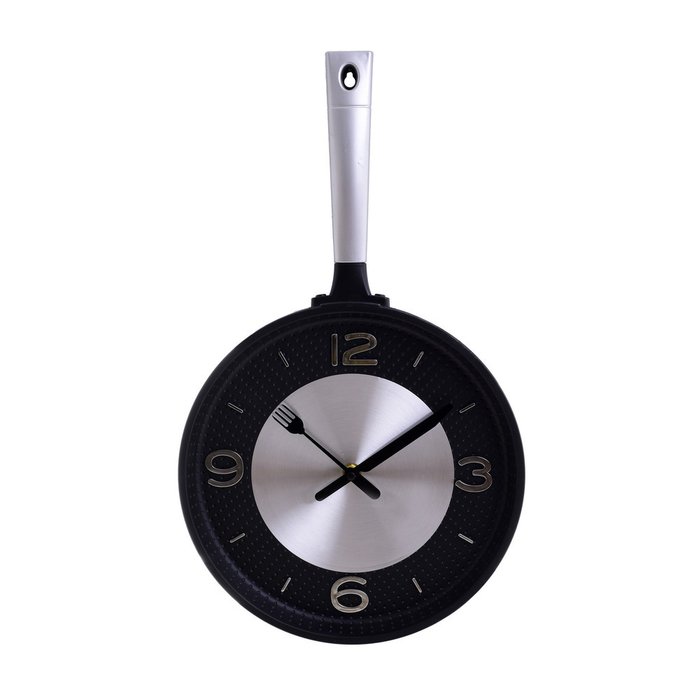 Часы настенные с кварцевым механизмом черно-серебристого цвета