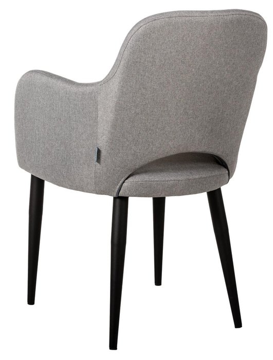 Стул-кресло Ledger светло-серого цвета на черных ножках - лучшие Обеденные стулья в INMYROOM