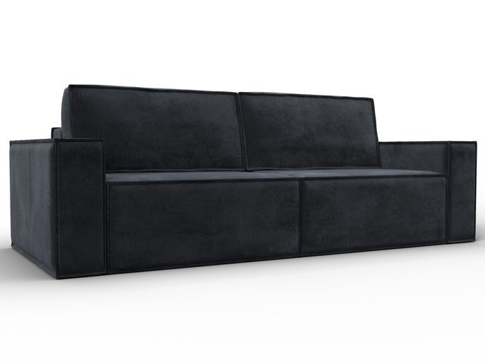 Диван-кровать Куба в обивке из велюра темно-серого цвета Диван-кровать Куба в обивке из велюра темно-серого цвета