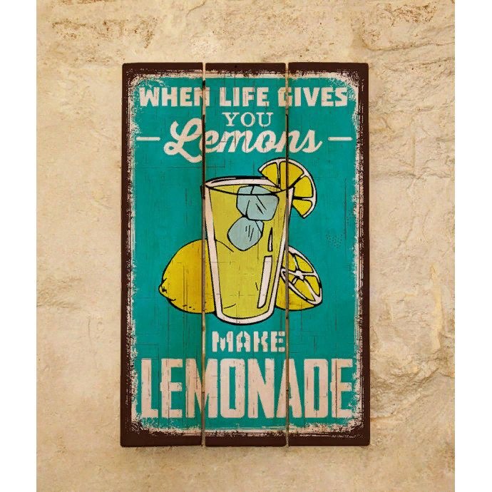 Деревянная табличка Lemonade 30х45