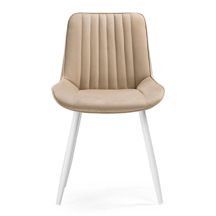 Стул Седа бежевого цвета на белых ножках - купить Обеденные стулья по цене 4990.0