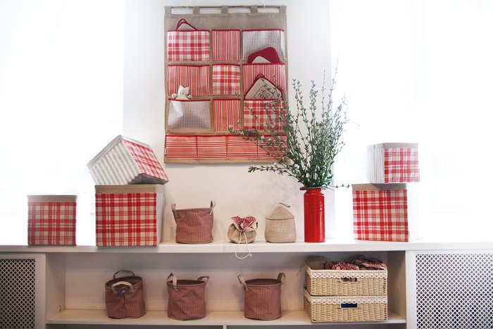 Короб "Датские вафли" лен 100% 30х30 - лучшие Декоративные коробки в INMYROOM