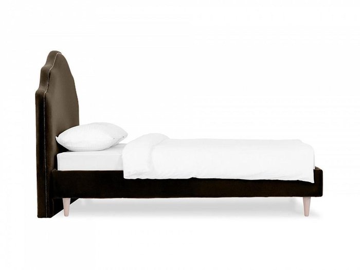 Кровать Queen II Victoria L 160х200 темно-коричневого цвета с бежевыми ножками - лучшие Кровати для спальни в INMYROOM
