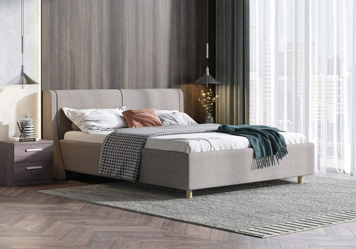 Кровать Barcelona 180х200 темно-серого цвета без основания и подъемного механизма - лучшие Кровати для спальни в INMYROOM