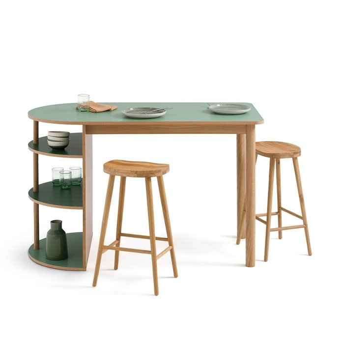Барный стол Quillan бежево-зелёного цвета - лучшие Барные столы в INMYROOM