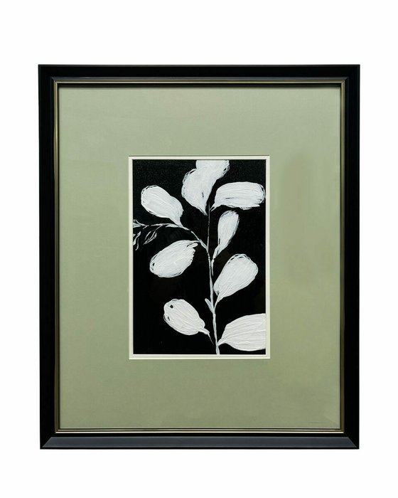 Картина Floral – II 50х60 черно-зеленого цвета